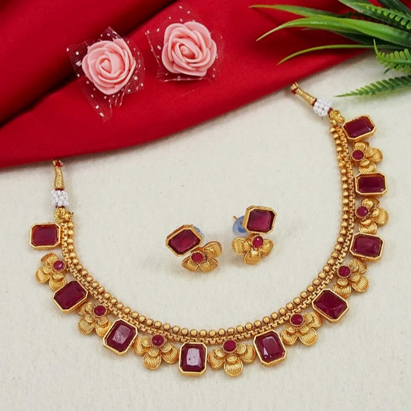 Lucentarts Jewellery Gold Plated Necklace Set