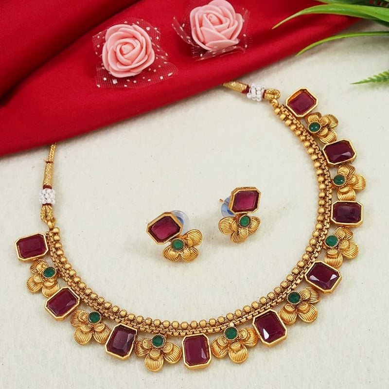 Lucentarts Jewellery Gold Plated Necklace Set