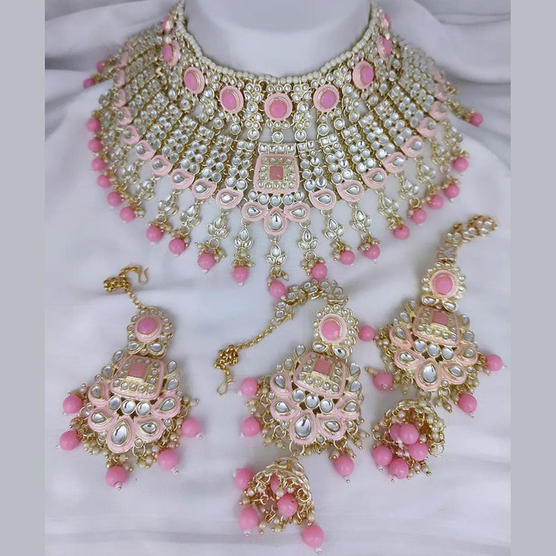 Lucentarts Jewellery Gold Plated Kundan And Meenakari Necklace Set