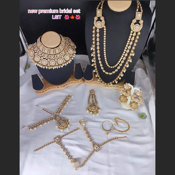 Lucentarts Gold Plated Kundan Stone Bridal Set