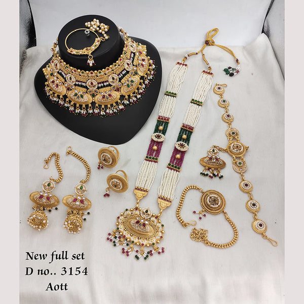 Lucentarts Jewellery Gold Plated Kundan Stone Bridal Set