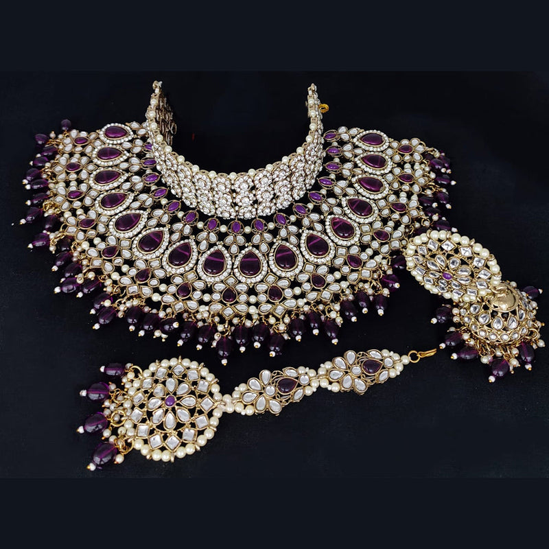 Lucentarts Jewellery Gold Plated Kundan Necklace Set