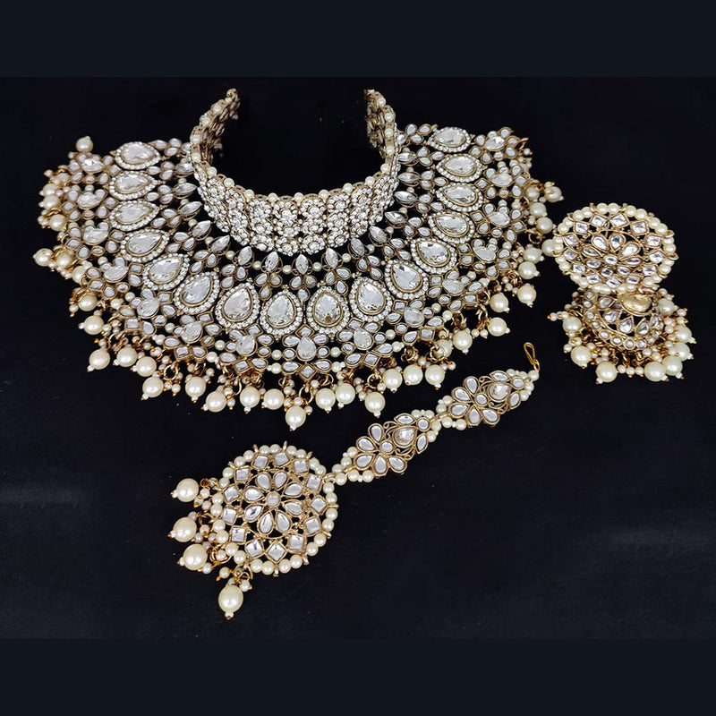 Lucentarts Jewellery Gold Plated Kundan Necklace Set