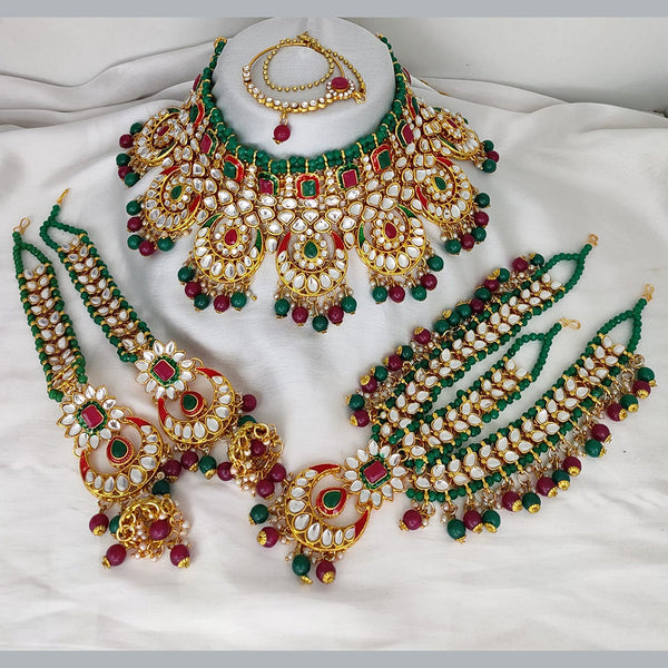 Lucentarts Jewellery Kundan Semi Bridal Necklace Set