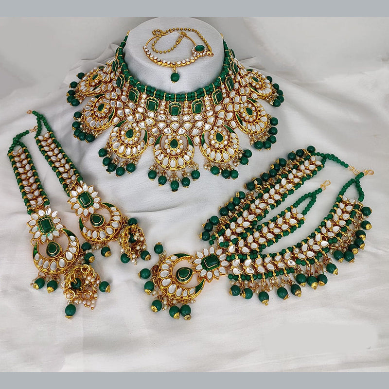 Lucentarts Jewellery Kundan Semi Bridal Necklace Set