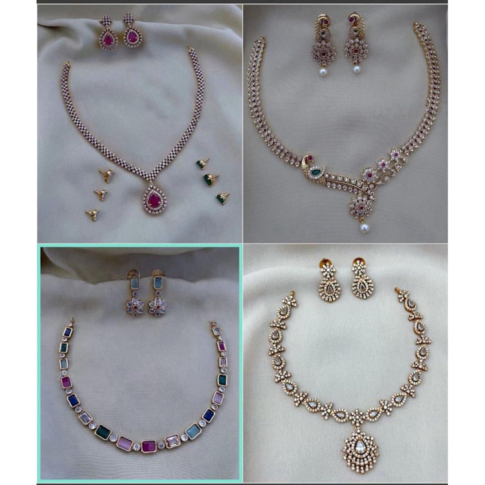 F S Collection Gold Plated Necklace Combo Set