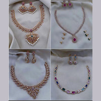 F S Collection Gold Plated Necklace Combo Set