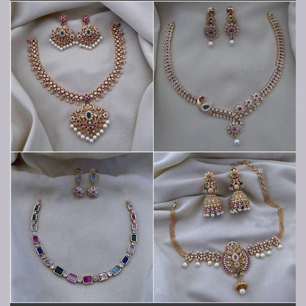 F S Collection Gold Plated Necklace Combo Set