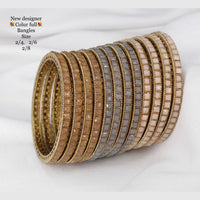Sai Fashion Gold Plated Kundan Stone Bangles