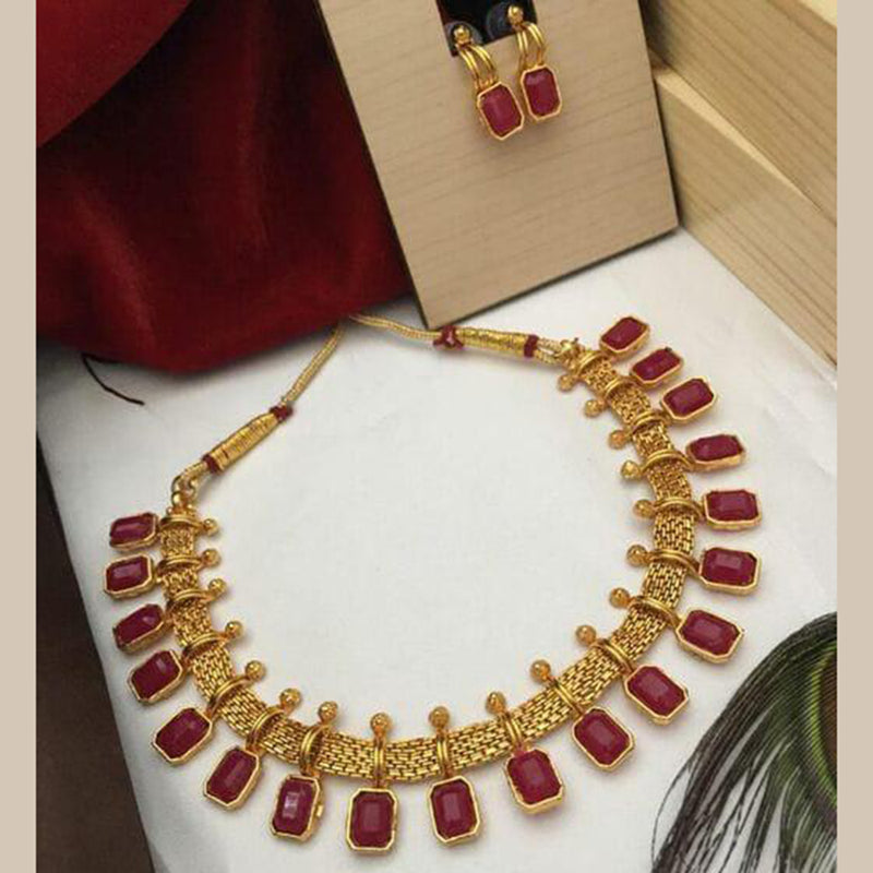 Gold Plated Crystal Stone Necklace Set