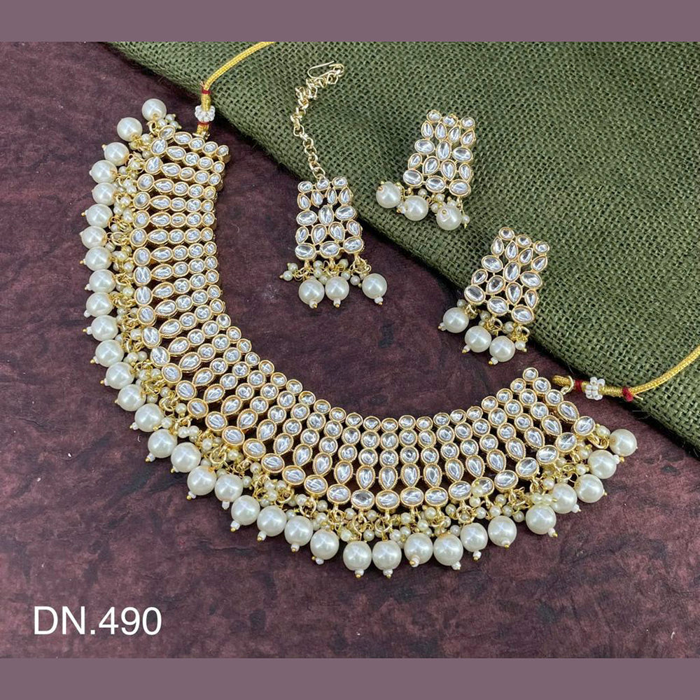 Sai Fashion Gold Plated Kundan Choker Necklace Set