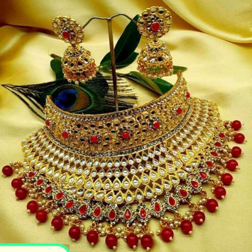 Sai Fashion Gold Plated Kundan Choker Necklace Set