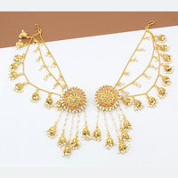 Sai Fashion Gold Plated Pearl And Kundan Kanchain Jhumki Earrings