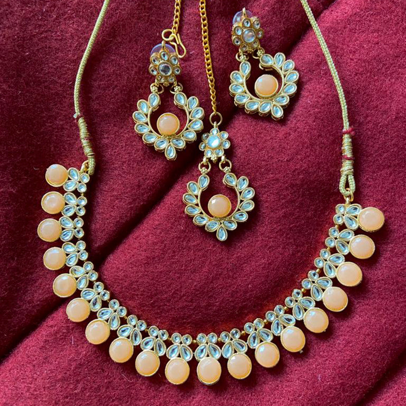 Sai Fashion Gold Plated Kundan Stone Choker Necklace Set
