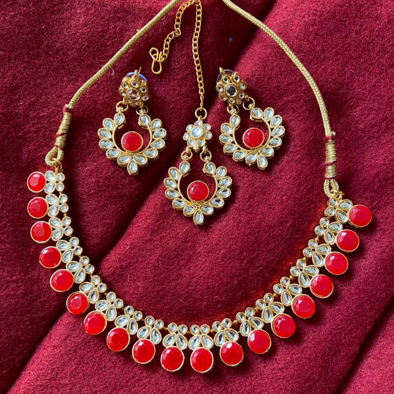 Sai Fashion Gold Plated Kundan Stone Choker Necklace Set