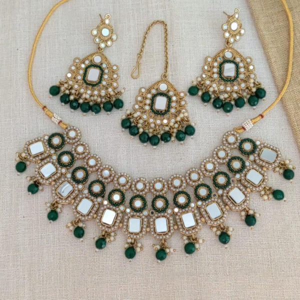 Sai Fashion Gold Plated Mirror Necklace Set