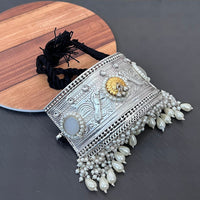 Vaamika Blaack Pota Stone Thread Oxidized Plated Necklace Set