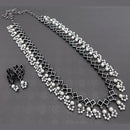 Vaamika Oxidised Plated Pota Stone Long Necklace Set