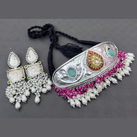 Vaamika Oxidized Plated Choker Necklace Set