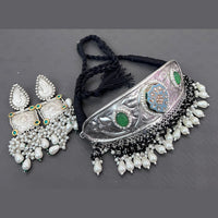 Vaamika Oxidized Plated Choker Necklace Set