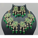 Vaamika Gold Plated Kundan Stone & Beads Necklace Set