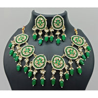 Vaamika Gold Plated Kundan Stone & Beads Necklace Set