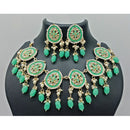 Vaamika Gold Plated Kundan Stone & Beads Necklace Set