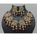 Vaamika Gold Plated Kundan Stone & Beads Necklace Set