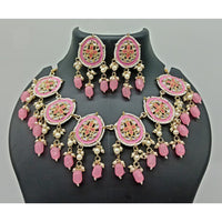 Vaamika Gold Plated Kundan Stone & Beads Necklace Set