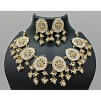Vaamika Gold Plated Kundan Stone & Beads Necklace Set