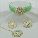 Vaamika Gold Plated Kundan Stone & Beads Necklace Set