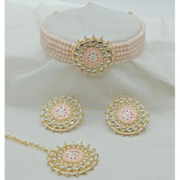 Vaamika Gold Plated Kundan Stone & Beads Necklace Set