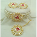 Vaamika Gold Plated Kundan Stone & Beads Necklace Set