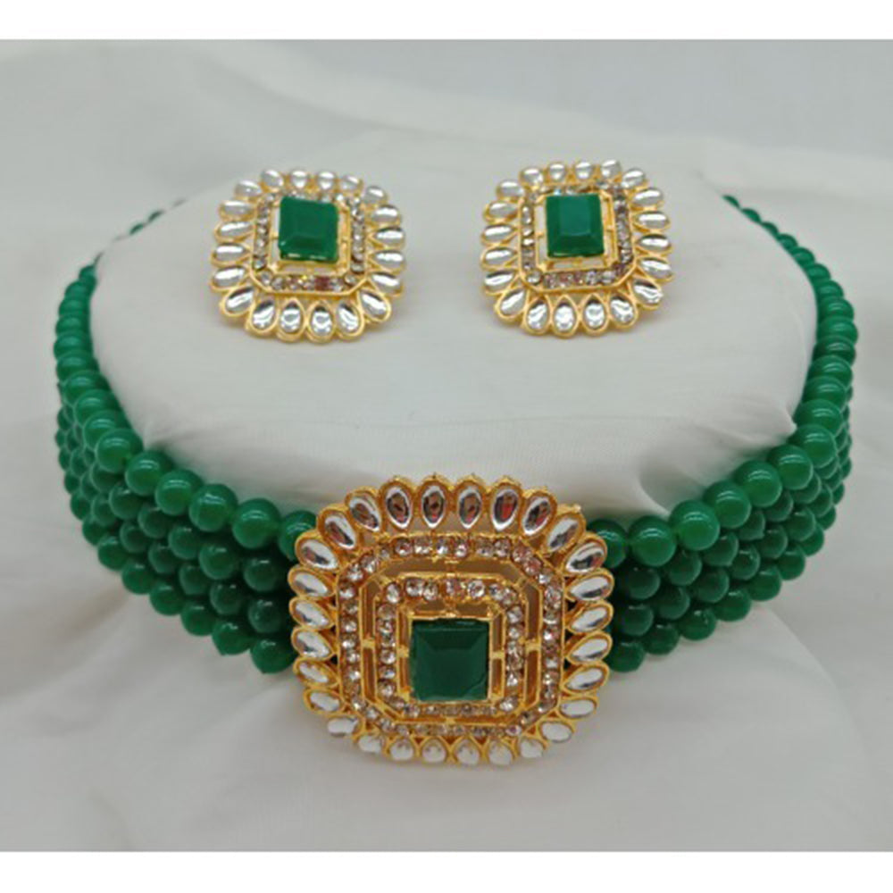 Vaamika Gold Plated Crystal Stone Necklace Set