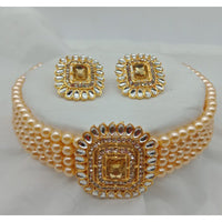 Vaamika Gold Plated Crystal Stone Necklace Set