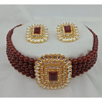 Vaamika Gold Plated Crystal Stone Necklace Set