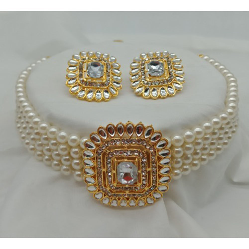 Vaamika Gold Plated Crystal Stone Necklace Set