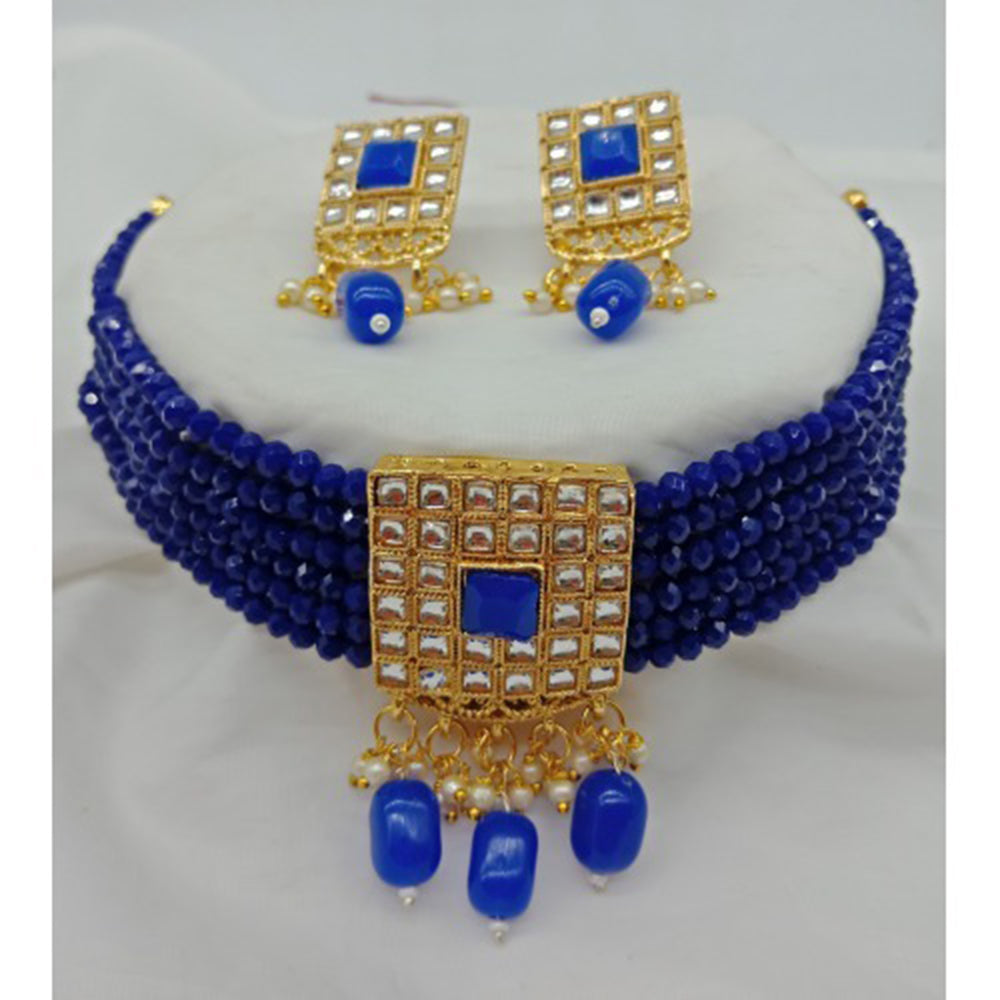 Vaamika Gold Plated Crystal Stone Necklace Set