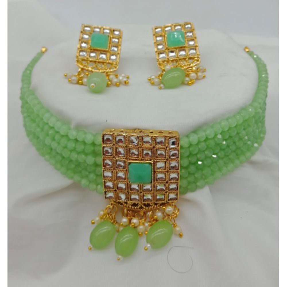 Vaamika Gold Plated Crystal Stone Necklace Set