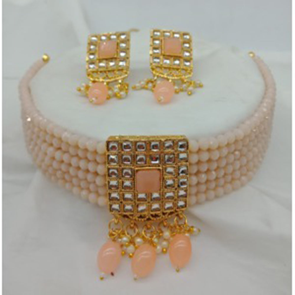 Vaamika Gold Plated Crystal Stone Necklace Set