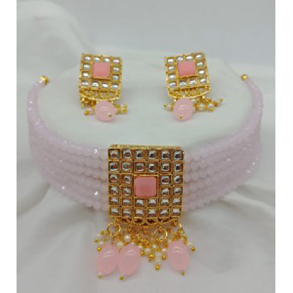 Vaamika Gold Plated Crystal Stone Necklace Set