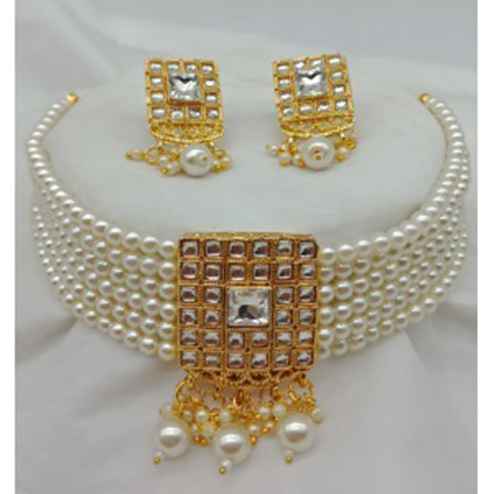 Vaamika Gold Plated Crystal Stone Necklace Set