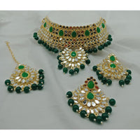 Vaamika Gold Plated Mirror Hasli Choker Necklace Set