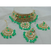Vaamika Gold Plated Mirror Hasli Choker Necklace Set