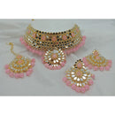 Vaamika Gold Plated Mirror Hasli Choker Necklace Set