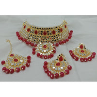Vaamika Gold Plated Mirror Hasli Choker Necklace Set