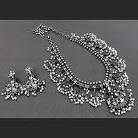 Vaamika Pota Stone Oxidized Plated Necklace Set