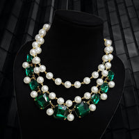 Vaamika Gold Plated Pearl And Crystal Necklace
