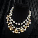 Vaamika Gold Plated Pearl And Crystal Necklace
