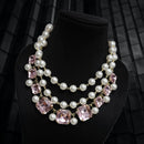 Vaamika Gold Plated Pearl And Crystal Necklace